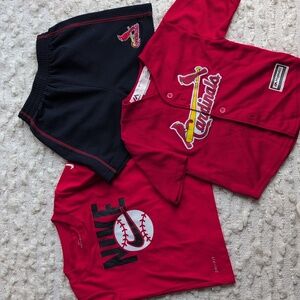 Nike MLB St. Louis Cardinals 24M 2T Shorts Shirts Baseball Bundle Lot Set